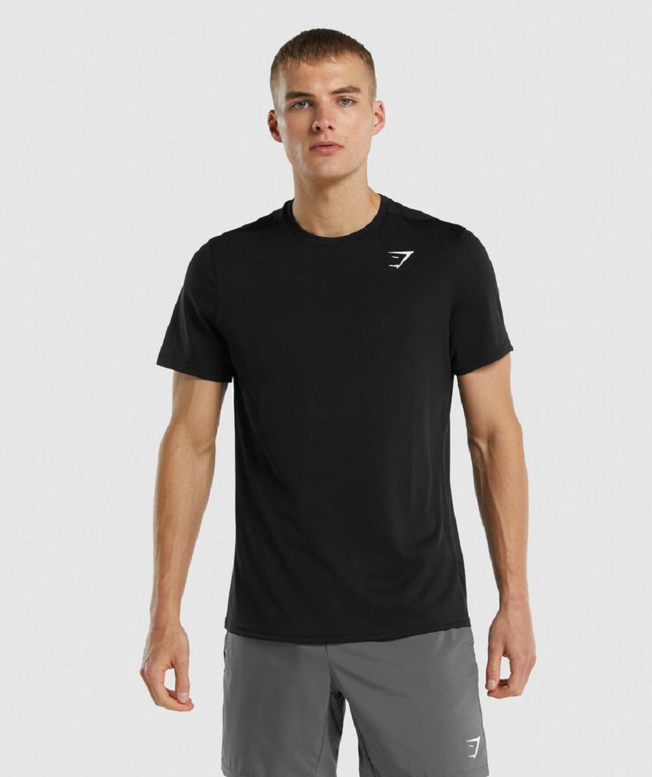 Gymshark Arrival Regular Fit Muške T Shirts Crne | HR 2534QMA